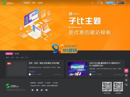 最新更新WordPress主题Zibll子比主题V5.4资源主题免授权修复版-91源码网
