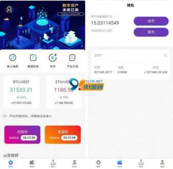USDT竞猜盘源码+时间盘源码+多语言_带包赔-91源码网
